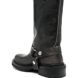 Golden Goose Black Motorcycle Hardware Detailing Boots