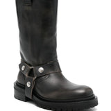 Golden Goose Black Motorcycle Hardware Detailing Boots