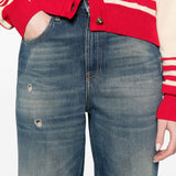 Golden Goose Indaco Distressed Heritage FivePocket Jeans