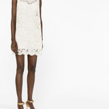 Dolce and Gabbana Ivory Sleeveless Mini Dress Round Neck