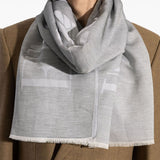 Emporio Armani Logo cotton blend scarf