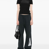 MM6 Maison Margiela Black Elasticated Drawstring Trousers