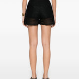 Ermanno Scervino Black Sangallo Shorts Concealed Zip