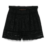 Ermanno Scervino Black Sangallo Shorts Concealed Zip