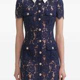 Self-Portrait Embroidered-lace dress