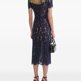 Self-Portrait Embroidered-lace dress