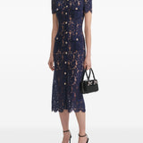 Self-Portrait Embroidered-lace dress