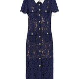 Self-Portrait Embroidered-lace dress