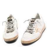 Golden Goose White Ball Star Lace Up Sneakers Distressed
