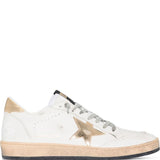 Golden Goose White Ball Star Lace Up Sneakers Distressed