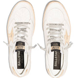 Golden Goose White Ball Star Lace Up Sneakers Distressed
