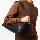 Ami Paris Silver Hardware NylonCanvas Shoulder Handbag