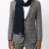 Emporio Armani ribbed knit embroidered logo scarf & beanie set
