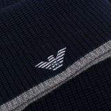 Emporio Armani ribbed knit embroidered logo scarf & beanie set