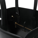 Ferragamo Black Gancini Logo Premium Leather Handbag