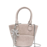 Self-Portrait Suede Charm Tote Bag