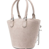 Self-Portrait Suede Charm Tote Bag