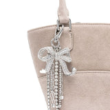 Self-Portrait Suede Charm Tote Bag