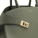 Ferragamo Ash Grey Hug Handbag GanciniSignatureBuckle