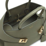 Ferragamo Ash Grey Hug Handbag GanciniSignatureBuckle