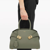 Ferragamo Ash Grey Hug Handbag GanciniSignatureBuckle