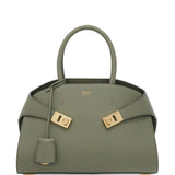Ferragamo Ash Grey Hug Handbag GanciniSignatureBuckle