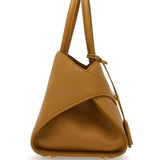 Ferragamo Brown Hug Handbag With Goldtone Hardware