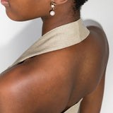 Ferragamo Bijoux Golden Pearl Gancini Stud Earrings