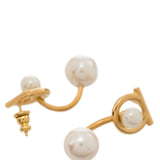 Ferragamo Bijoux Golden Pearl Gancini Stud Earrings
