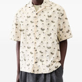 Jacquemus Beige Floral Patterned Shirt Spread Collar