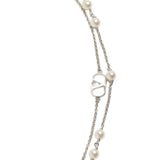 Valentino Garavani Vlogo Signature Metal Necklace With Swarovski Pearls