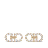 Ferragamo Gold Gancini Crystal Embellished Earrings