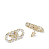 Ferragamo Gold Gancini Crystal Embellished Earrings