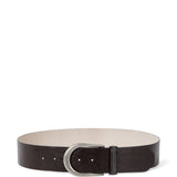 Brunello Cucinelli Dark Brown Glossy Calfskin Belt