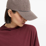 Brunello Cucinelli Brown Ribbed Knitted Baseball Cap