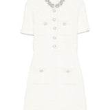 Self-Portrait Embellished button-detailed mini dress