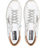 Golden Goose White Super-Star Low-Top Distressed Sneakers
