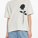 Golden Goose White Roseprint Relaxed Crewneck TShirt