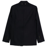 Golden Goose Navy Pinstripe NotchedLapels Oversized Jacket