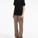 Ami Paris Black Polo EmbroideredChestLogo Detail Edition
