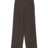 Golden Goose Brown Pinstripe Pattern Pleated Trousers