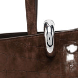 Jacquemus Dark Brown Embossed Suede Asymmetrical Bucket Bag