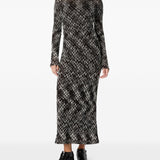 Missoni Brown Turtle-Neck Long Sleeve Dress Pattern