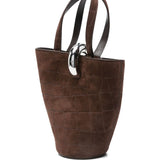 JACQUEMUS Crocodile-Effect Ring-Detail Tote Bag