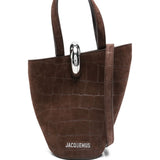 JACQUEMUS Crocodile-Effect Ring-Detail Tote Bag