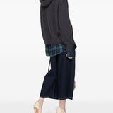 Acne Studios Graphite Grey Hooded Sweater PlaidDetail