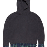 Acne Studios Graphite Grey Hooded Sweater PlaidDetail
