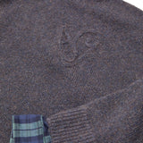 Acne Studios Graphite Grey Hooded Sweater PlaidDetail