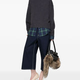 Acne Studios Graphite Grey Hooded Sweater PlaidDetail