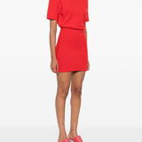 Jacquemus Crimson Textured Sculpted High Neck Dress